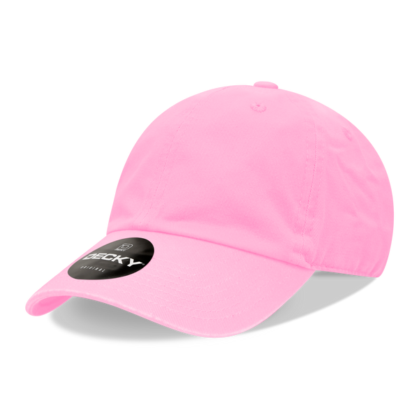 Decky-205-6 Panel Low Profile Relaxed Cotton Dad Hat - Light Pink