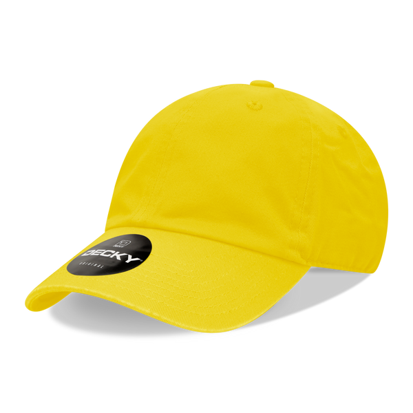 Decky-205-6 Panel Low Profile Relaxed Cotton Dad Hat - Yellow