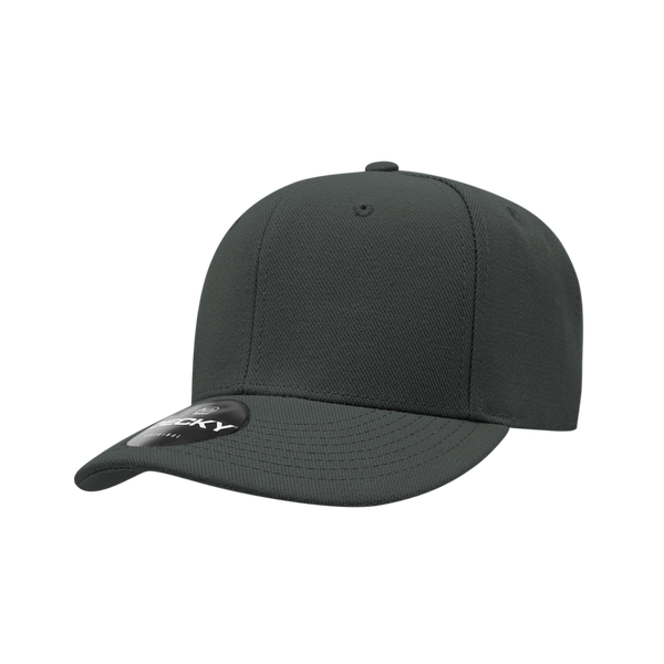 Decky-206-6 Panel Low Profile Structured Acrylic/Polyester Cap - CHAR/BLK