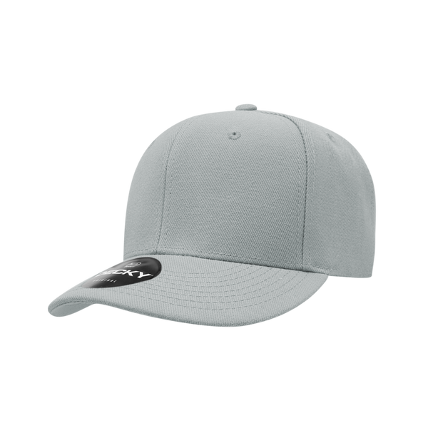 Decky-206-6 Panel Low Profile Structured Acrylic/Polyester Cap - Gray
