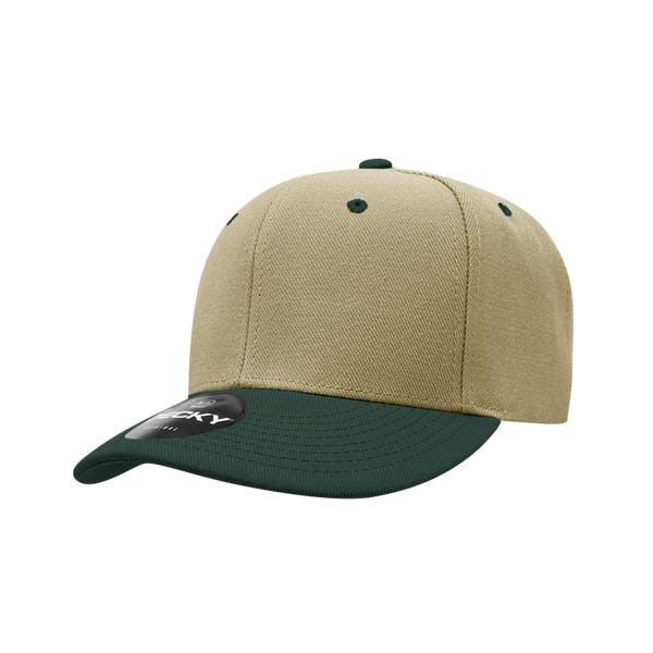 Decky-206-6 Panel Low Profile Structured Acrylic/Polyester Cap - khaki/Hunter
