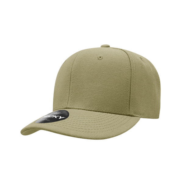 Decky-206-6 Panel Low Profile Structured Acrylic/Polyester Cap - Textured Khaki