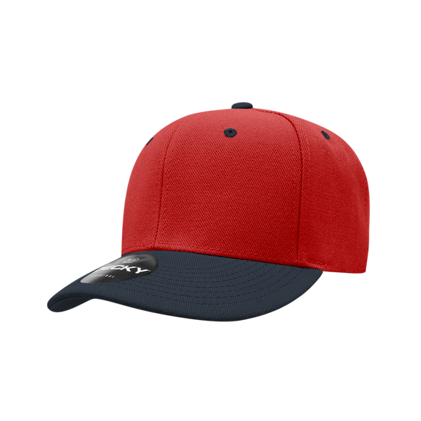 Decky-206-6 Panel Low Profile Structured Acrylic/Polyester Cap - REDNVY