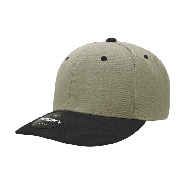 Decky-207-6 Panel Mid Profile Structured Acrylic/Polyester Cap - KHABLK