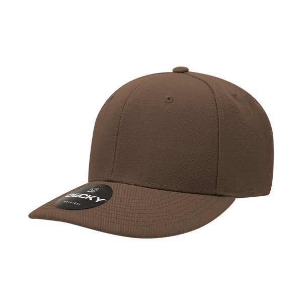 Decky-207-6 Panel Mid Profile Structured Acrylic/Polyester Cap - Brown