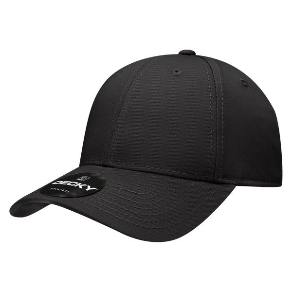 Decky-209-6 Panel Low Profile Structured Cotton Cap - Black