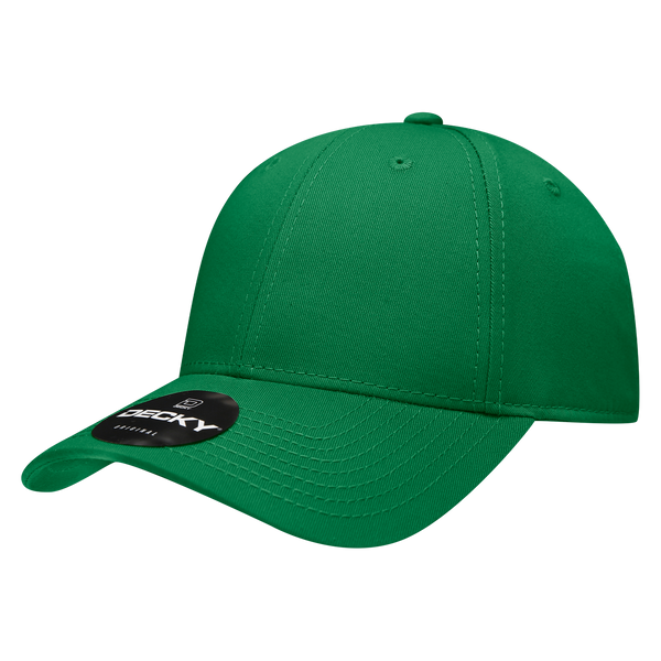 Decky-209-6 Panel Low Profile Structured Cotton Cap - Kelly