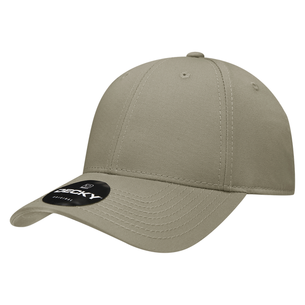 Decky-209-6 Panel Low Profile Structured Cotton Cap - Khaki