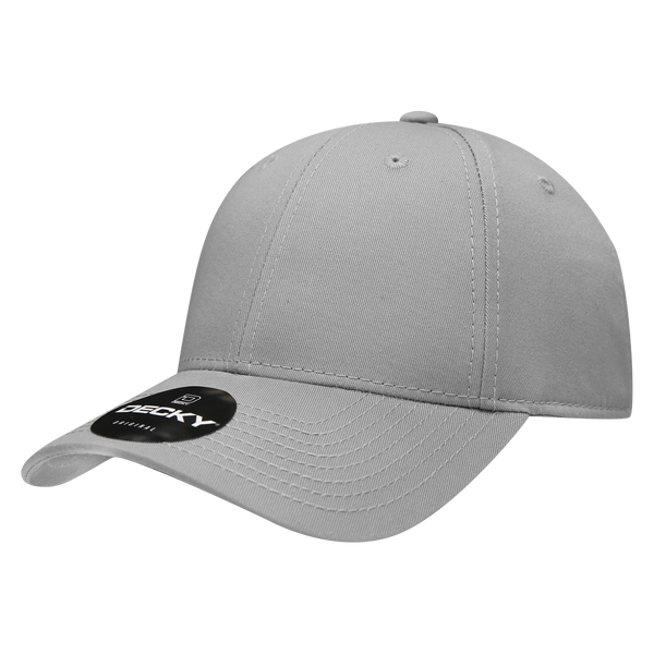 Decky-209-6 Panel Low Profile Structured Cotton Cap - Light Gray