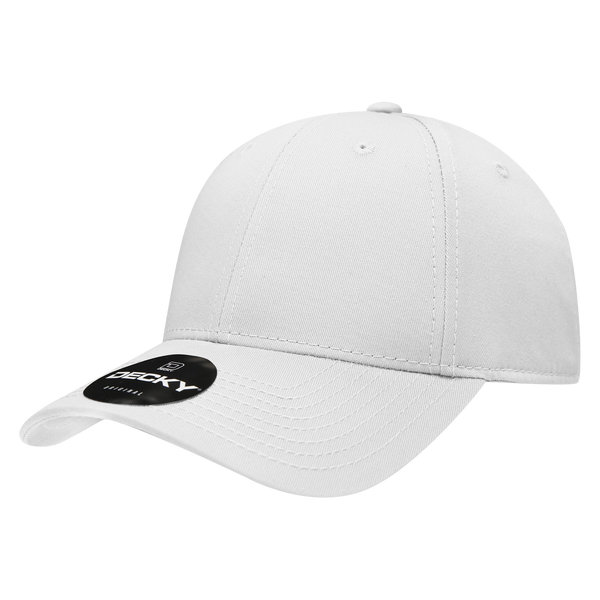 Decky-209-6 Panel Low Profile Structured Cotton Cap - White