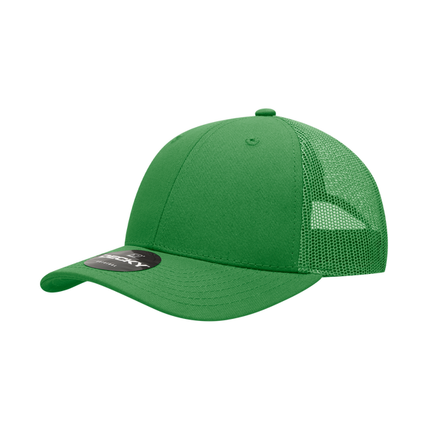 Decky-214-6 Panel Low Profile Structured Cotton Trucker - Kelly