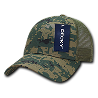 DECKY 6 Panel Low Profile Structured Camo Trucker – Adjustable Snapback Cap