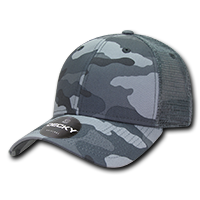 DECKY 6 Panel Low Profile Structured Camo Trucker – Adjustable Snapback Cap