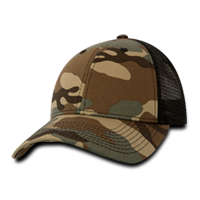 DECKY 6 Panel Low Profile Structured Camo Trucker – Adjustable Snapback Cap