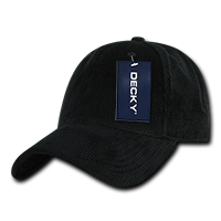 DECKY 6 Panel Low Profile Structured Corduroy Cap – Adjustable Buckle