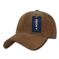 DECKY 6 Panel Low Profile Structured Corduroy Cap – Adjustable Buckle