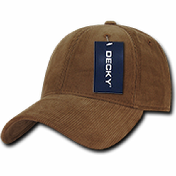 DECKY 231 - 6 Panel Low Profile Structured Corduroy Cap – Adjustable Buckle - Coyote