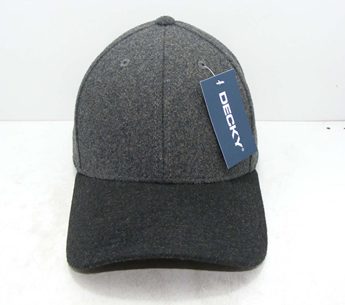 Decky-236-6 Panel Low Profile Structured Melton Cap - CHABLK