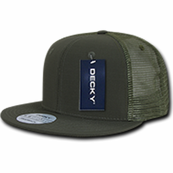 Decky 241 - 6 Panel High Profile Structured Ripstop Trucker Cap – ACU - Olive