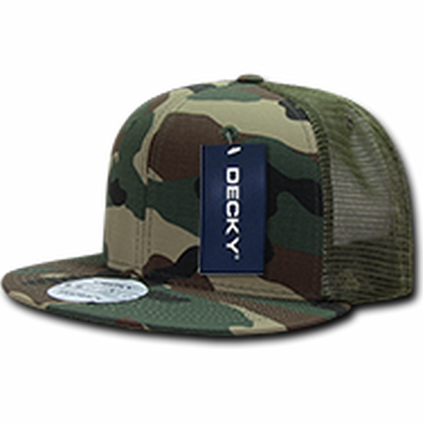 Decky 241 - 6 Panel High Profile Structured Ripstop Trucker Cap – ACU - Woodland