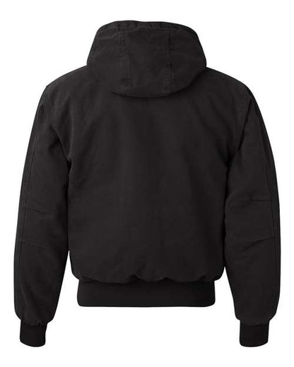 DRI DUCK 5020 Men's Cheyenne Boulder Cloth™ Hooded Jacket with Tricot Quilt Lining - Black - Back