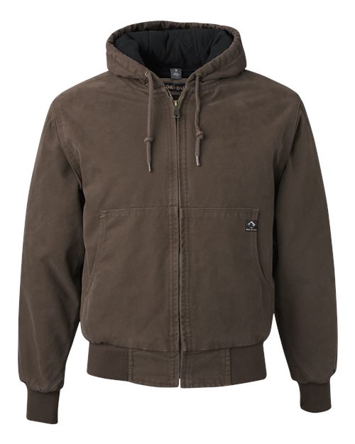 DRI DUCK 5020 Men's Cheyenne Boulder Cloth™ Hooded Jacket with Tricot Quilt Lining - Tobacco - Front