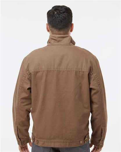 DRI DUCK 5028 Men's Maverick Boulder Cloth™ Jacket with Blanket Lining - Field Khaki - OnModelBack