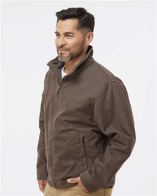 DRI DUCK 5028 Men's Maverick Boulder Cloth™ Jacket with Blanket Lining - Tobacco - OnModelSide
