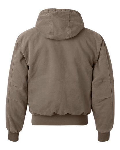 DRI DUCK 5020T Men's Tall Cheyenne Boulder Cloth™ Hooded Jacket with Tricot Quilt Lining - Gravel - Back