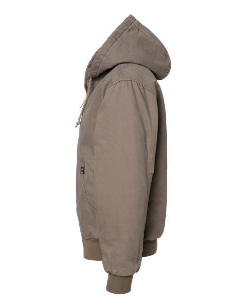 DRI DUCK 5020T Men's Tall Cheyenne Boulder Cloth™ Hooded Jacket with Tricot Quilt Lining - Gravel - DirectSide
