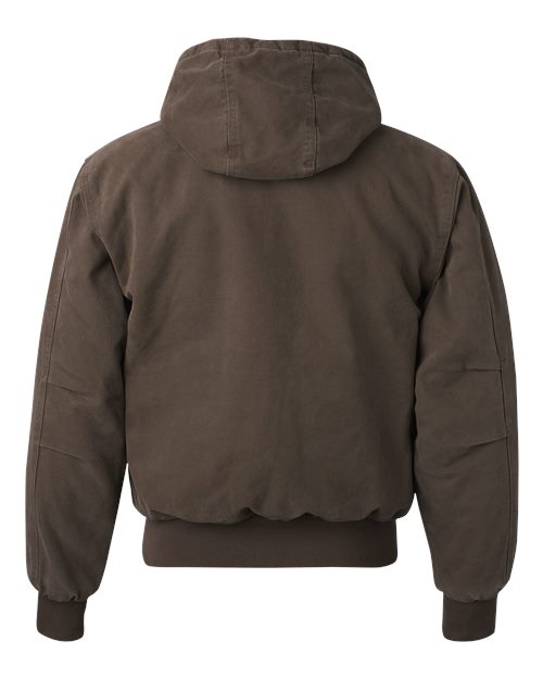 DRI DUCK 5020T Men's Tall Cheyenne Boulder Cloth™ Hooded Jacket with Tricot Quilt Lining - Tobacco - Back