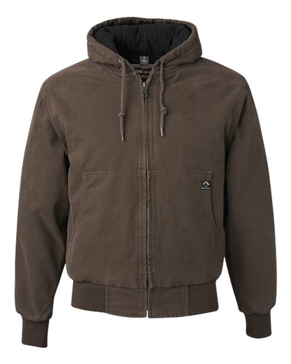 DRI DUCK 5020T Men's Tall Cheyenne Boulder Cloth™ Hooded Jacket with Tricot Quilt Lining - Tobacco - Front