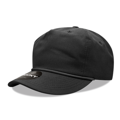 DECKY Premium 5-Panel High Profile Relaxed Cotton Rope Hat – Snapback