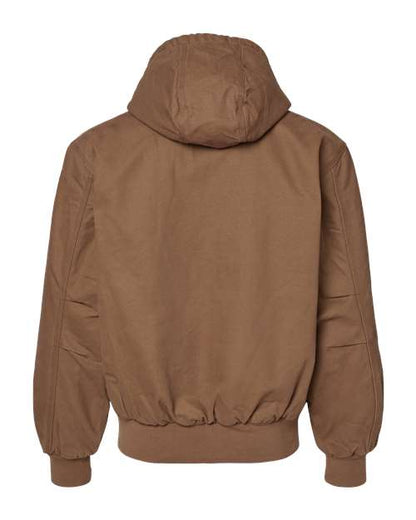 DRI DUCK 5020T Men's Tall Cheyenne Boulder Cloth™ Hooded Jacket with Tricot Quilt Lining - Field Khaki - Back