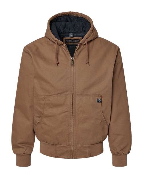 DRI DUCK 5020T Men's Tall Cheyenne Boulder Cloth™ Hooded Jacket with Tricot Quilt Lining - Field Khaki - Front