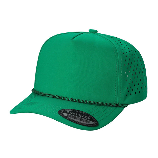 5TCP 5-Panel Waterproof Rope Cap – Durable Outdoor Snapback - K.GREEN