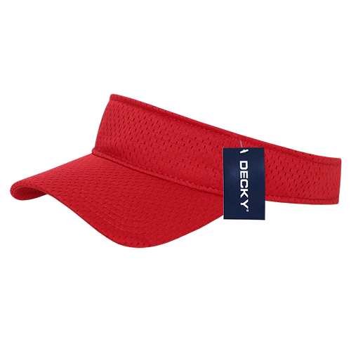 Decky-3014-Mesh Jersey Visor - Red