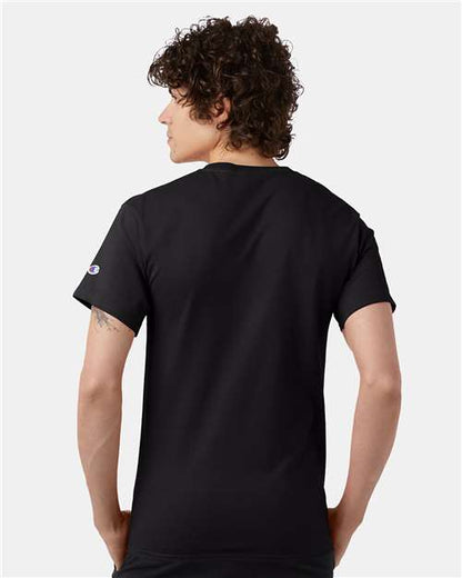 Champion T425 Unisex Classic T-Shirt - Black - OnModelBack