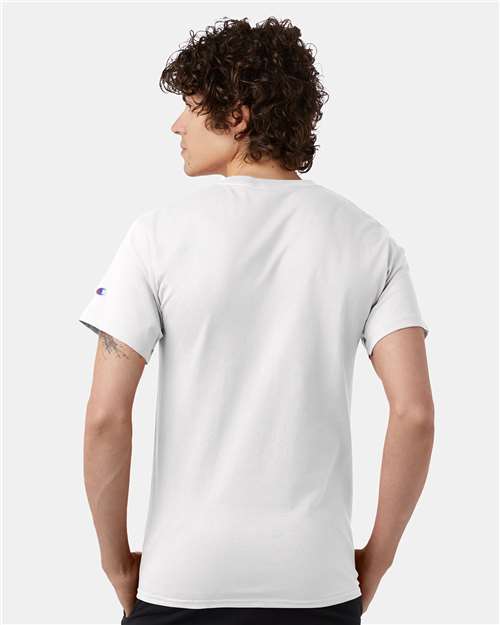 Champion T425 Unisex Classic T-Shirt - White - OnModelBack