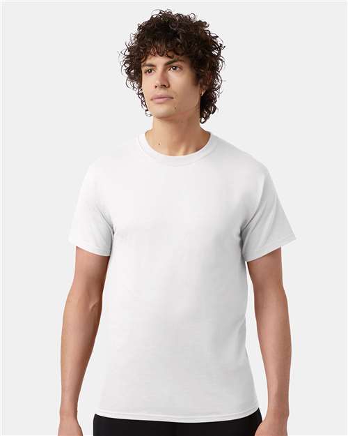 Champion T425 Unisex Classic T-Shirt - White - OnModelFront