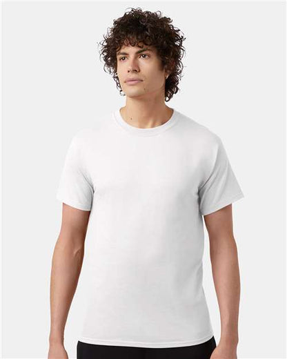 Champion T425 Unisex Classic T-Shirt - White - OnModelFront