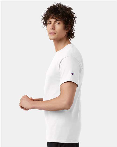 Champion T425 Unisex Classic T-Shirt - White - OnModelSide