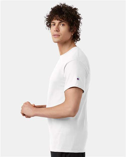 Champion T425 Unisex Classic T-Shirt - White - OnModelSide