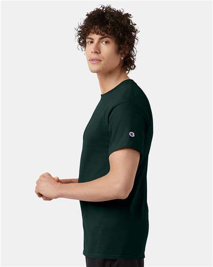 Champion T425 Unisex Classic T-Shirt - Dark Green - OnModelSide