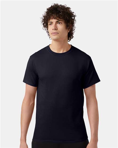 Champion T425 Unisex Classic T-Shirt - Navy - OnModelFront