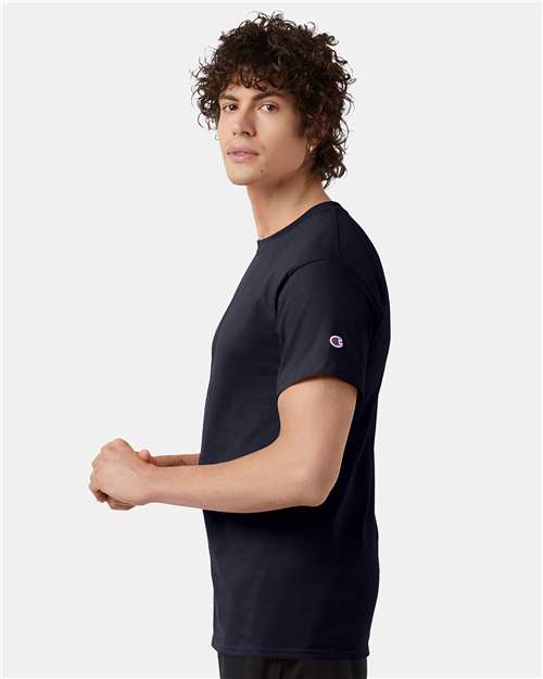 Champion T425 Unisex Classic T-Shirt - Navy - OnModelSide