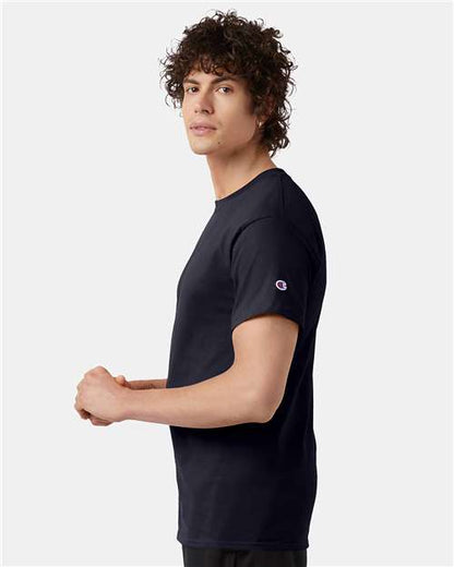 Champion T425 Unisex Classic T-Shirt - Navy - OnModelSide