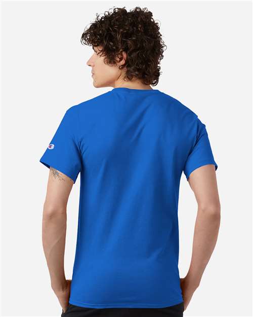 Champion T425 Unisex Classic T-Shirt - Royal Blue - OnModelBack