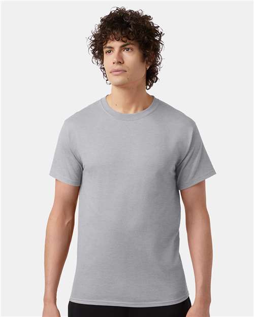 Champion T425 Unisex Classic T-Shirt - Light Steel - OnModelFront
