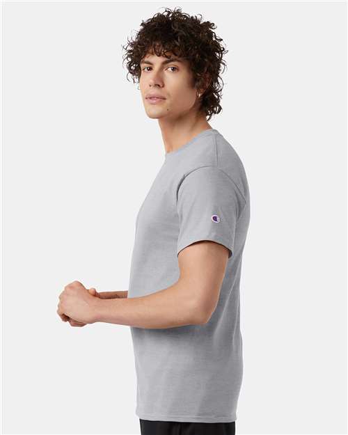 Champion T425 Unisex Classic T-Shirt - Light Steel - OnModelSide